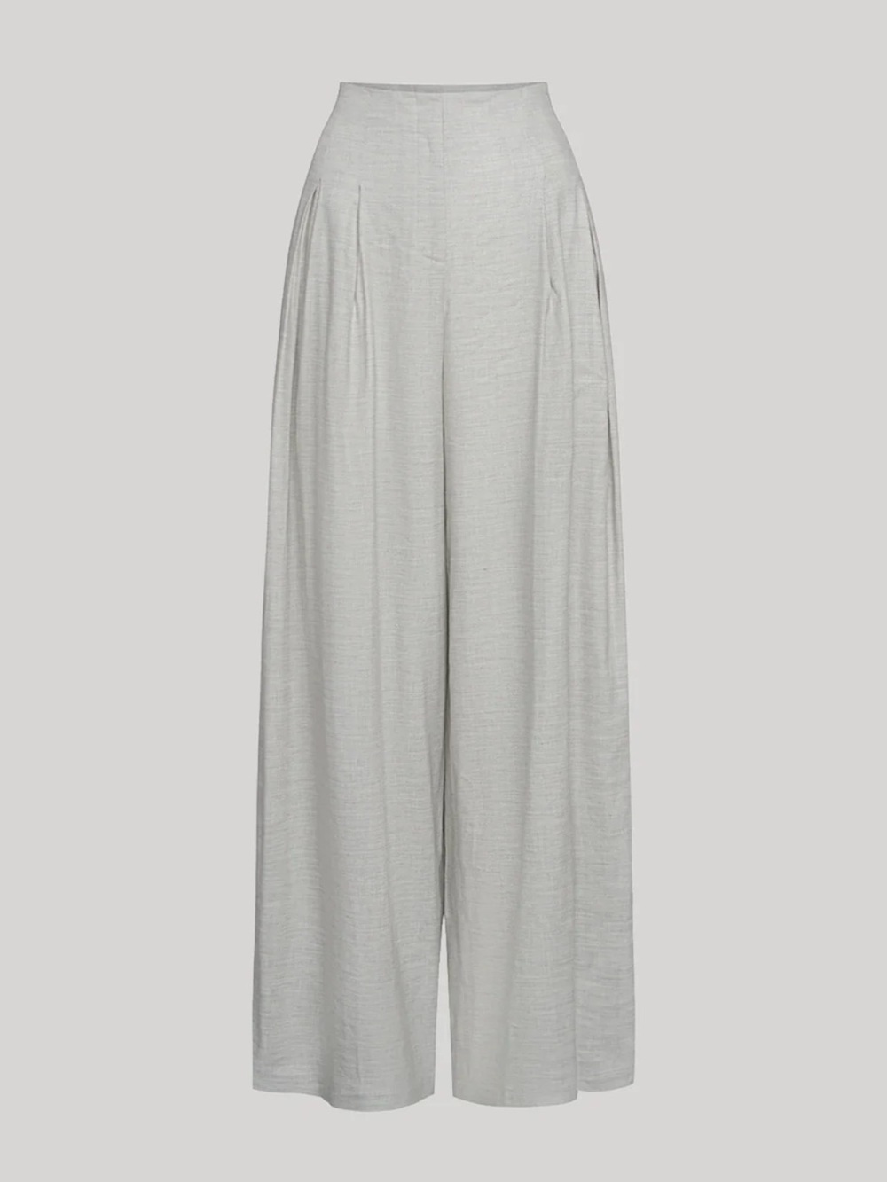 TWP DREW Wide Leg High Waist wool Linen Blend Pants Heather Gray Size 4